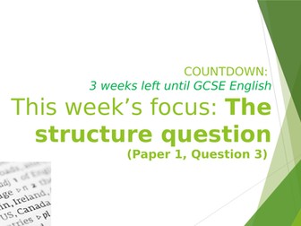 AQA GCSE Paper 1, Question 3, the structure question