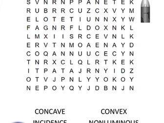 Physics Word Search: Light