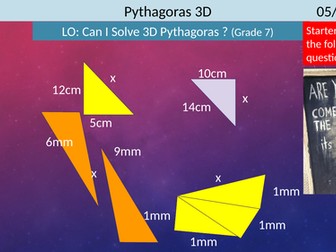 Trigonometry including 3D Pythagoras