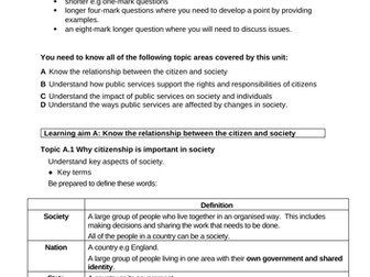 Level 2 Public Services Unit 6 Citizenship Revision Guide