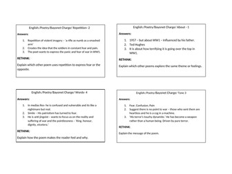 Revision Flash Cards for AQA Power and Conflict Anthology 14  poems