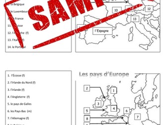 Carte des pays d'Europe