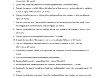 Human Rights and Intervention Exam Questions