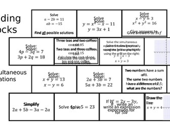 Building Blocks - Simultaneous Equations