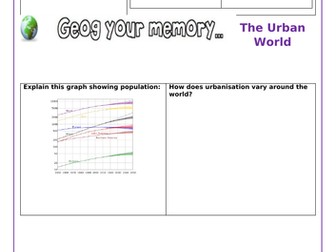 'Geog Your Memory' Human Geography Worksheets
