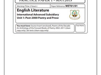 Edexcel IAL Literature Practice Papers