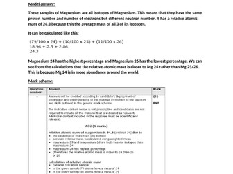 Edexcel Chemistry 6 marks questions and answers - Paper 1