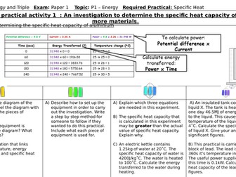 AQA Physics required practical revision - complete set.