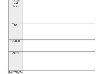 Phonics Planning Template Blank