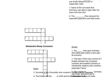 Stresemann Recap Crossword