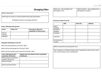 Edexcel Geography A Paper 2, Human Geography, Revision Workbook