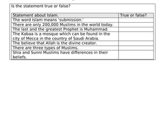 Activity booklet study of Islam