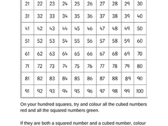 Squared and cubed numbers
