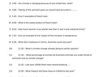 Climate Change The Facts Video Worksheet