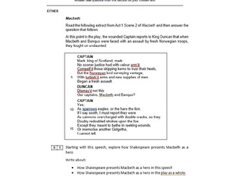 Resource to support students tacking the AQA Macbeth question