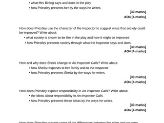 Forty-four An Inspector Calls GCSE questions