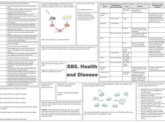 Health and Disease Revision Mat Workshet (SB5 Edexcel)