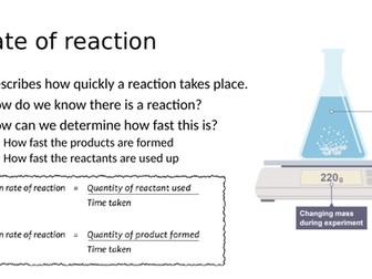 Full revision powerpoint AQA paper 2 rates of reaction and reversible reactions