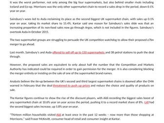 Asda/Sainsbury Synoptic Questions