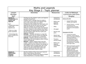 Myths and Legends 6 week topic plan- Key stage 2