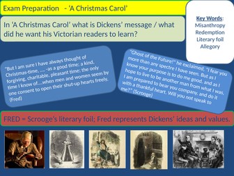 AQA  Exam Preparation lesson on  A Christmas Carol