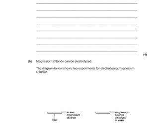 Electrolysis  (Powerpoint, Summary sheet, Exam question and MS)