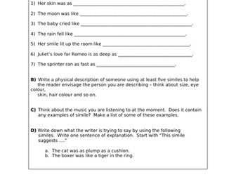 Figurative Language Worksheets