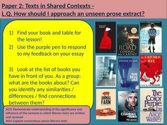 Lesson that introduces students to the study of post 1945 unseen prose .