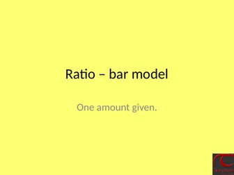 Ratio and bar model - one value given.