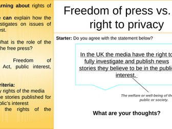 Life in Modern Britain: Freedom of Press or Right to Privacy