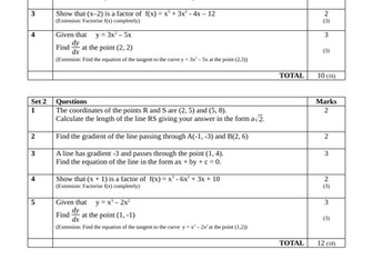 Revision questions for the AQA Level 2 Certificate in Further Mathematics