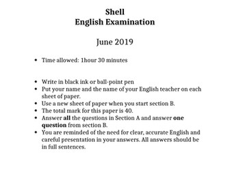 Unseen Poetry and Writing Exam Paper for Year 9