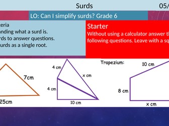 Introduction to surds higher GCSE