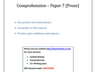 11+Eleven Plus Standard English Comprehension Pack 2