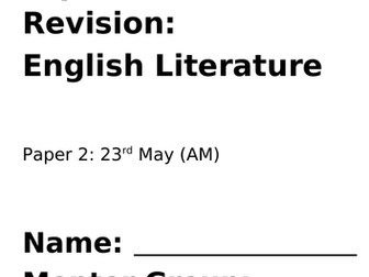 AQA English Literature Paper 2 Revision Guide: AIC P+C Exemplar essays, key quotations and context