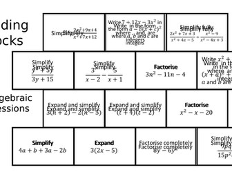 Building Blocks - Algebraic Expressions and Factorising