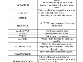 Language Devices for writing to describe