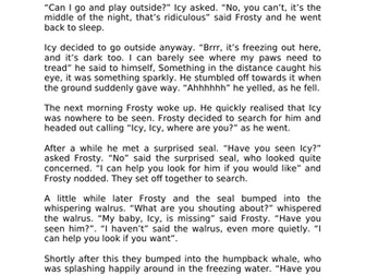 Year 2 Comprehension Polar Bear Story
