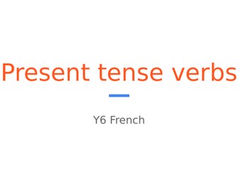 French present tense -er verbs primary