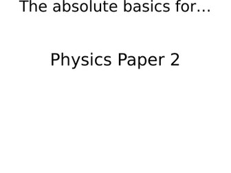 GCSE  Combined  Physics Paper 2 Revision Booklet