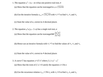 Fixed point iteration (new A level maths)