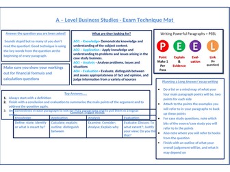 A level Business Exam Technique Mat
