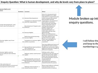 A-level Geography-  Health, Human Rights and Intervention - Whole unit lessons