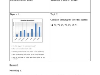 Collecting and representing data homework pack. Maths KS3/GCSE