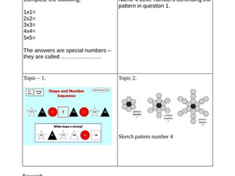 Sequences homework pack. Maths KS3/GCSE