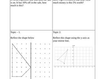Transformations homework pack. Maths KS3/GCSE