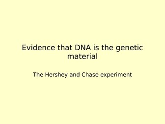 The Hershey and Chase experiment