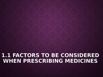 WJEC Medical Science Unit 4 LO1 - Management of Medicines