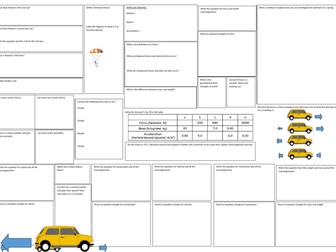 KS4 Forces Revision Mat