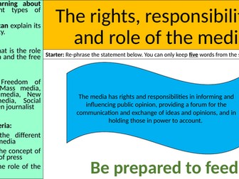 Life in Modern Britain: The rights, responsibilities and role of the media